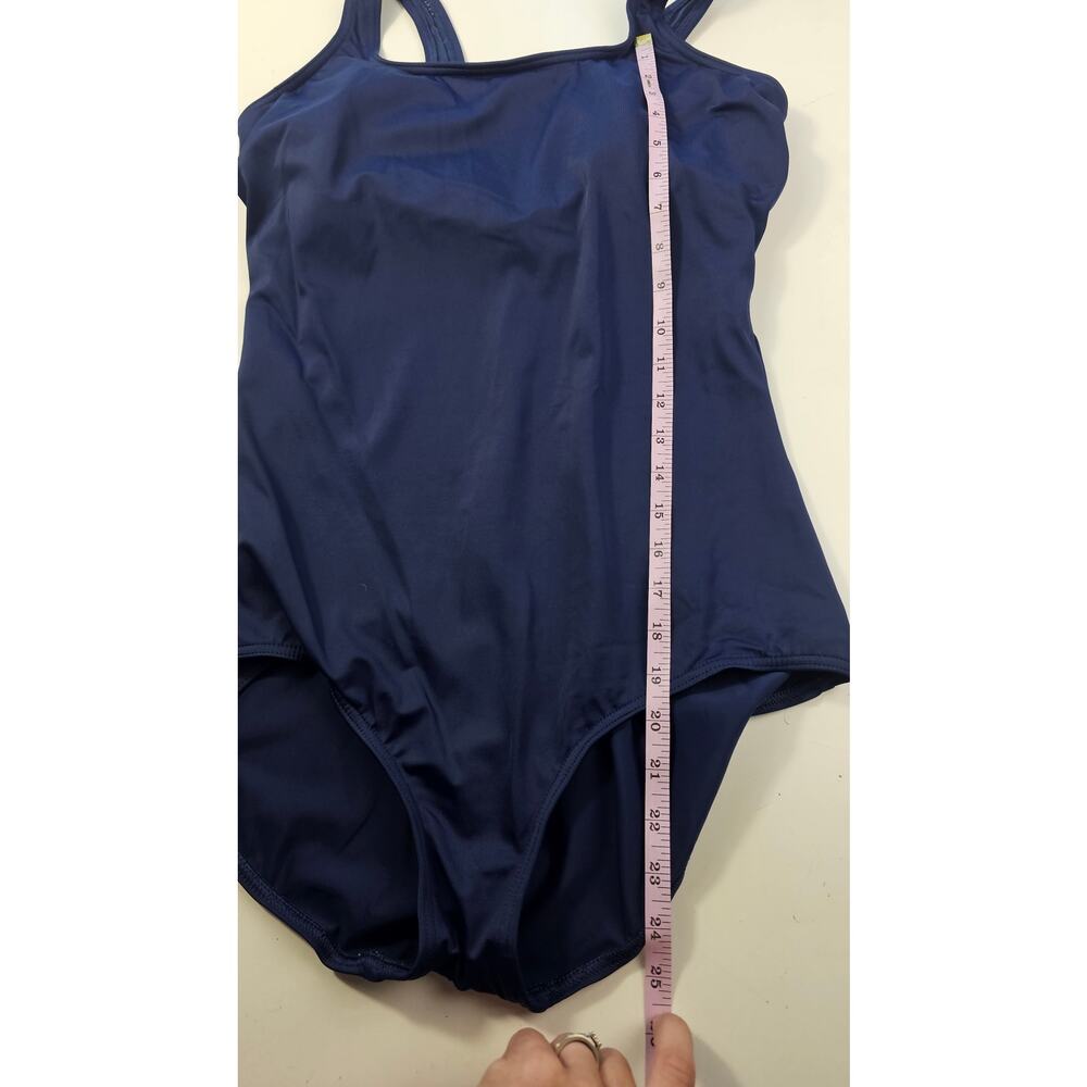 Lands end 12 DDD navy one peice full coverage swim suit modest minimalist EUC - Picture 5 of 7